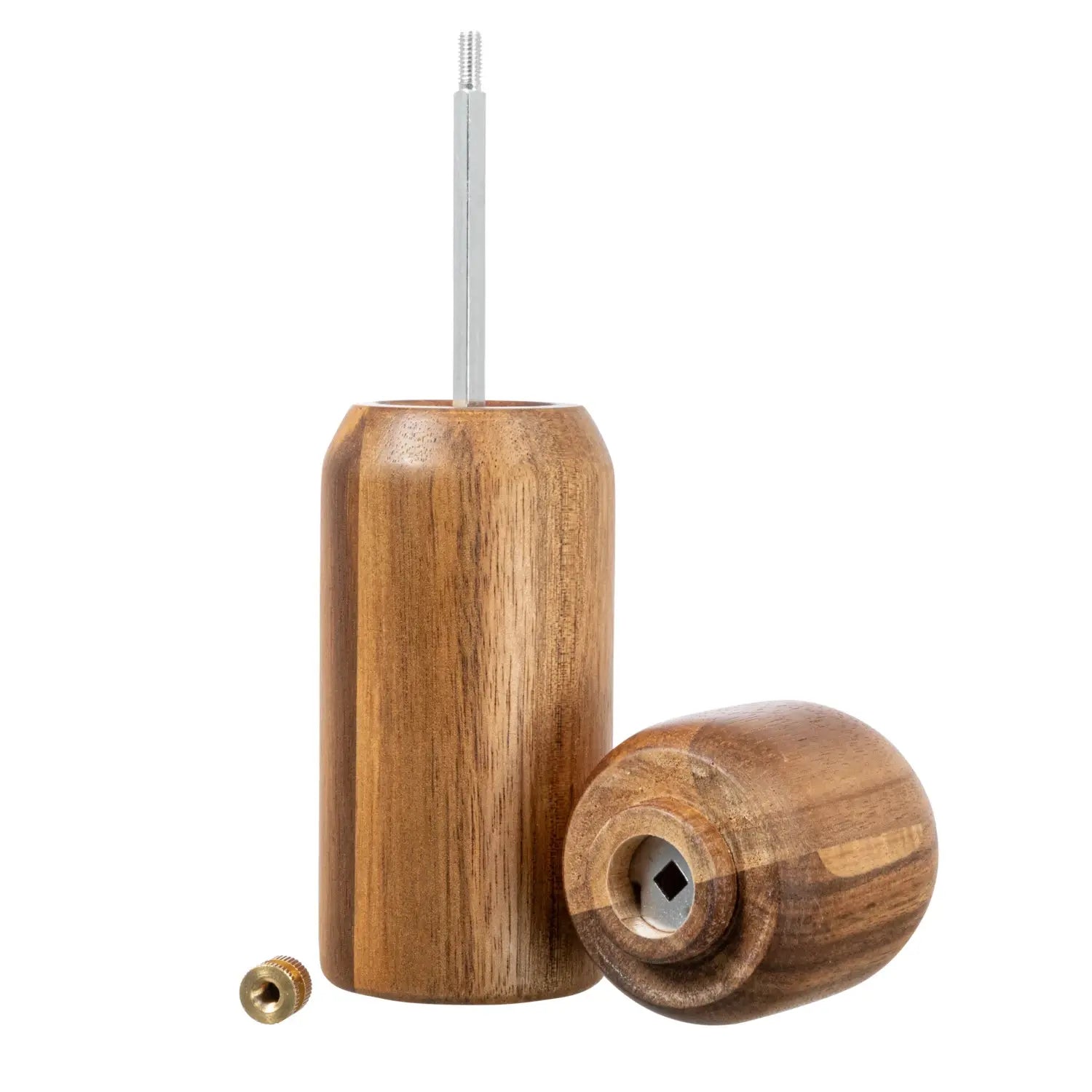 salt & pepper mill - acacia wood - mid-century by creative co-op