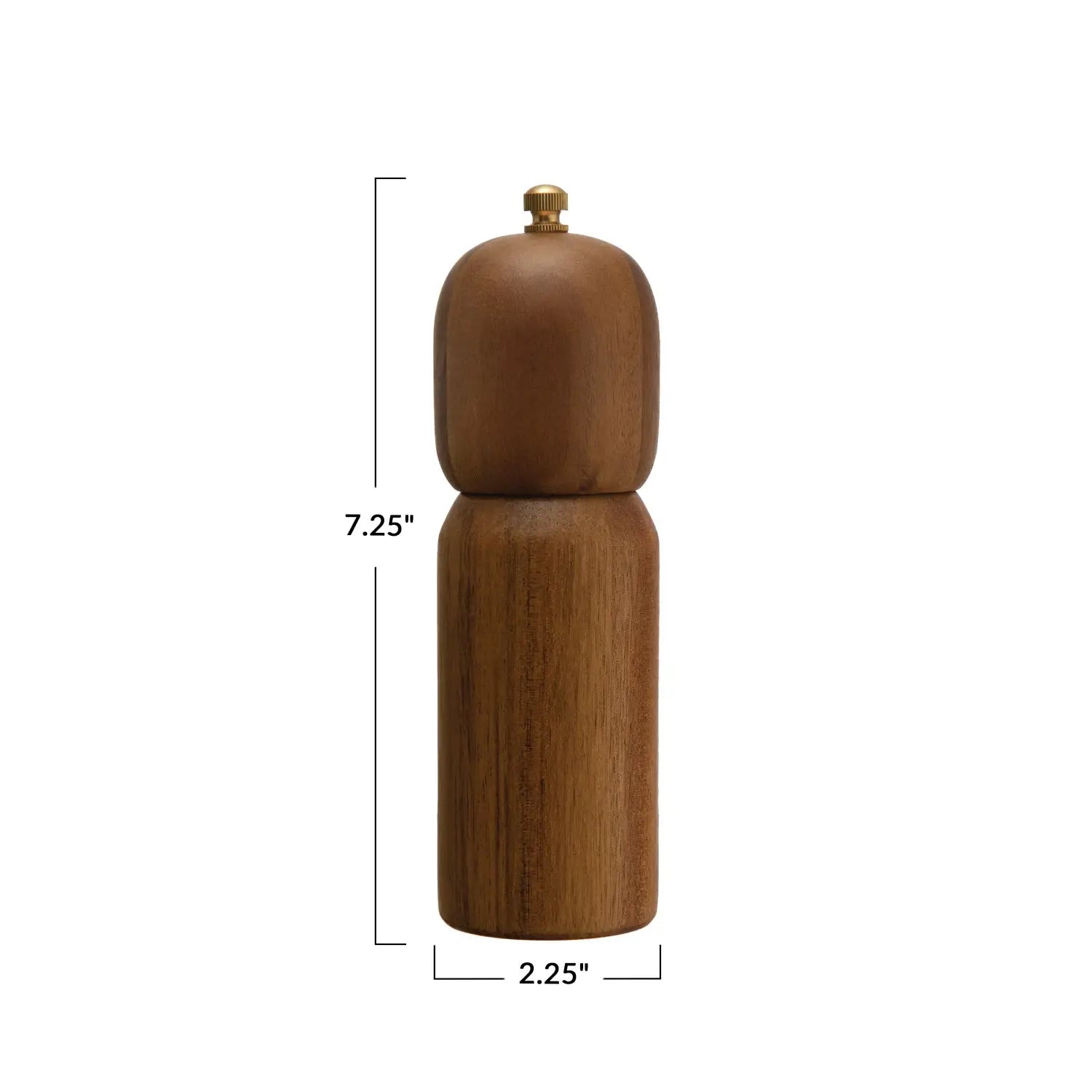 salt & pepper mill - acacia wood - mid-century by creative co-op