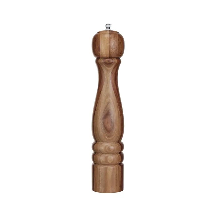 salt & pepper mill - acacia wood - finial top by creative co-op