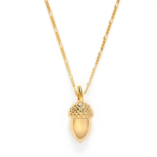 necklace - acorn charm - 20" chain - 14kgp by amano studio