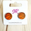 earrings - acrylic stud - basketball by sandy + rizzo