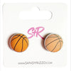 earrings - acrylic stud - basketball by sandy + rizzo
