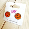 earrings - acrylic stud - basketball by sandy + rizzo