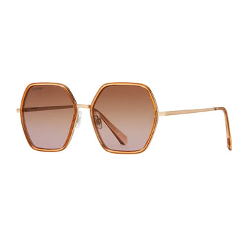 sunglasses - "addyson" - matte beige + gold/smoke polarized lens by blue planet eyewear