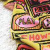 blanket - recycled cotton/acrylic - admit one tickets - chartreuse/pink/red by calhoun & co.