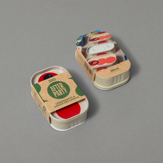 tinned goods - candle - lemongrass/ginger - after party by block design