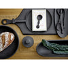 spoon - black acacia - circle end by bloomingville