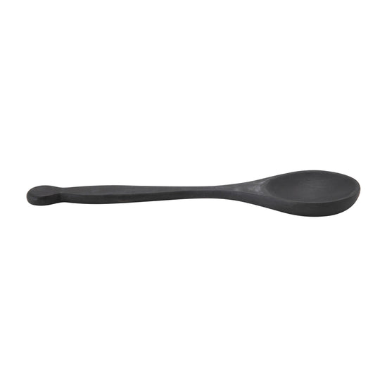 spoon - black acacia - circle end by bloomingville