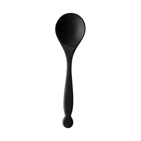 spoon - black acacia - circle end by bloomingville
