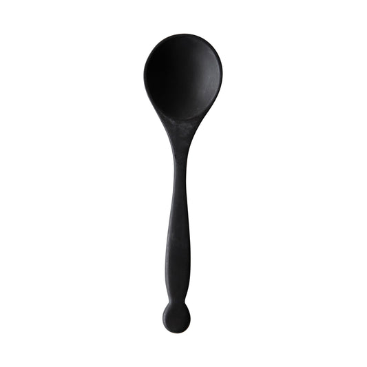 spoon - black acacia - circle end by bloomingville