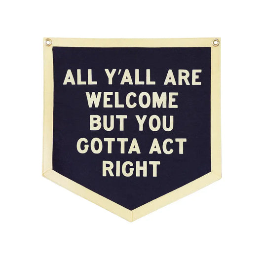 banner - camp flag - all y'all are welcome by oxford pennant