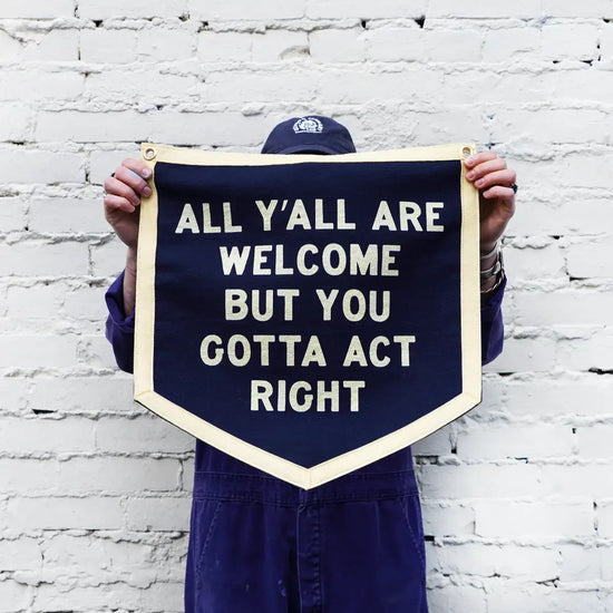banner - camp flag - all y'all are welcome by oxford pennant