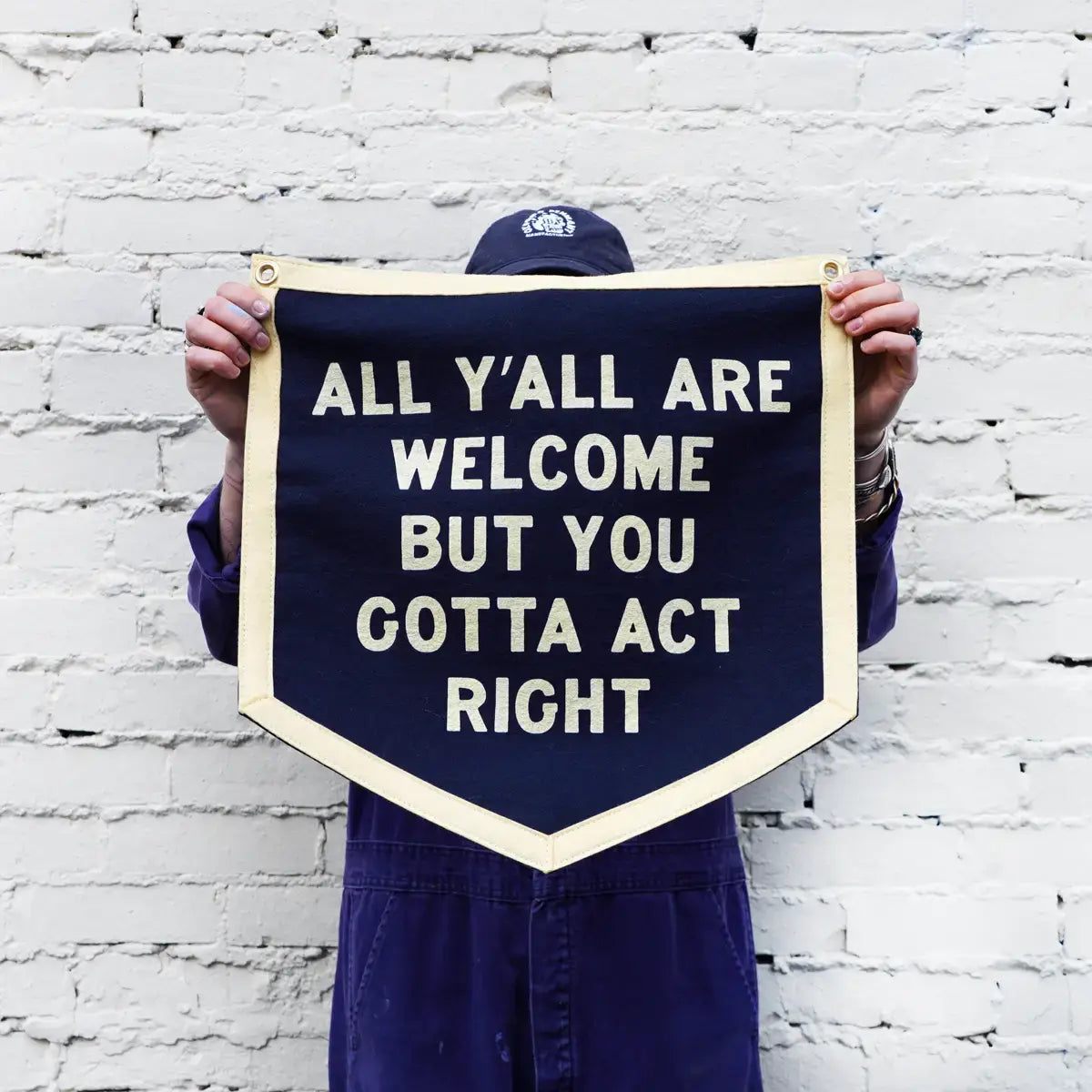 banner - camp flag - all y'all are welcome by oxford pennant