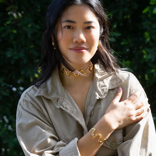 bracelet cuff - alma wavy adjustable by peter and june