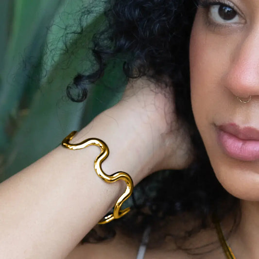 bracelet cuff - alma wavy adjustable by peter and june