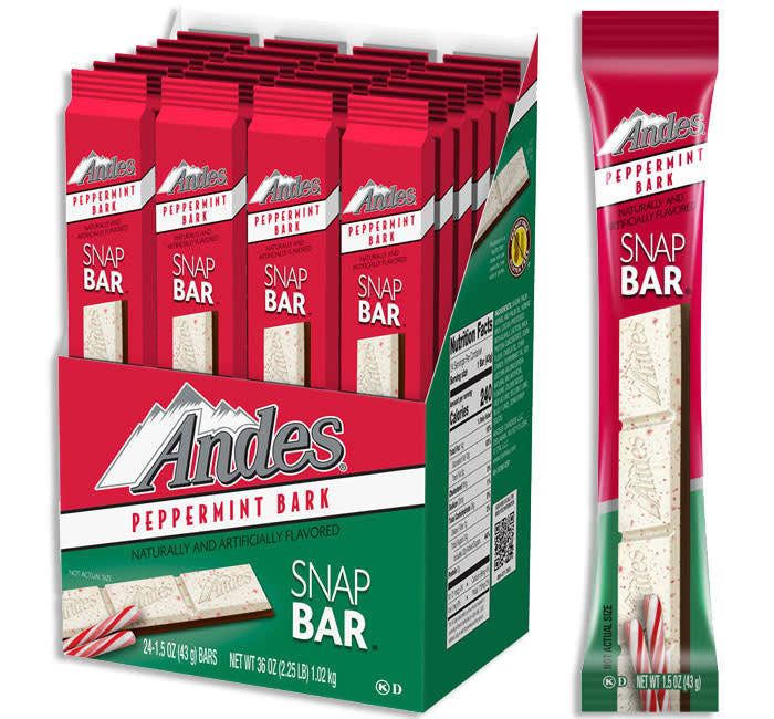 candy - andes peppermint bark - snap bar by redstone foods inc
