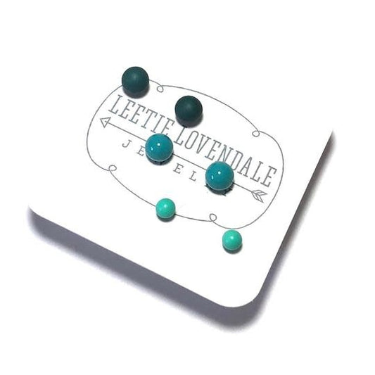earrings - tiny lucite stud set - ombre by leetie lovendale