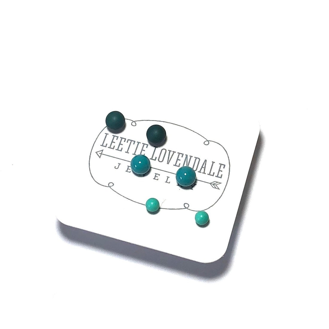 earrings - tiny lucite stud set - ombre by leetie lovendale