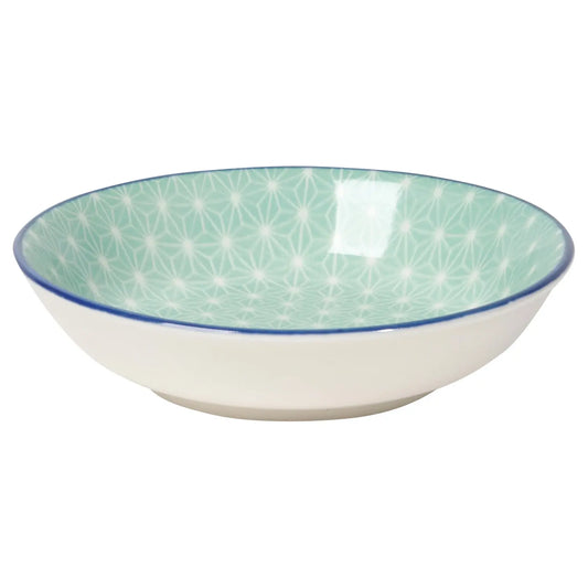 bowl - porcelain dip - aqua stars by now designs