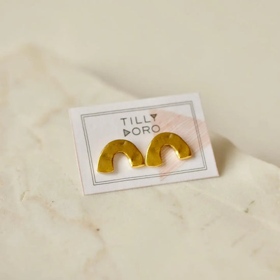 earrings - arc studs - 24kgp by tilly doro
