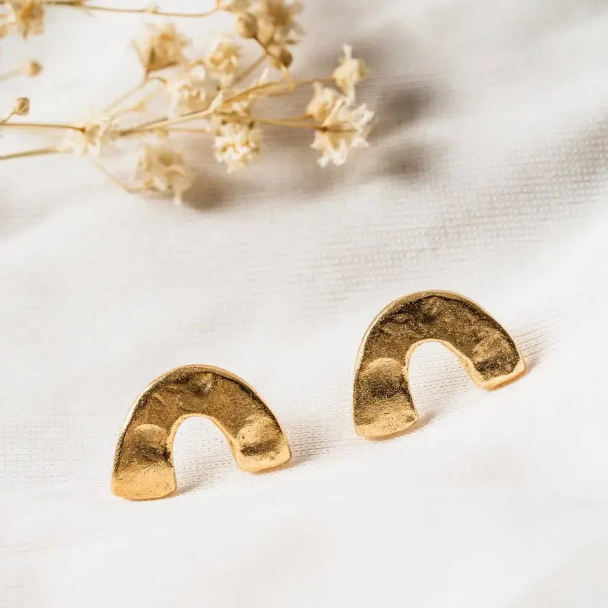 earrings - arc studs - 24kgp by tilly doro