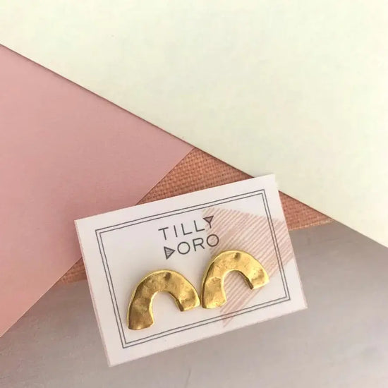earrings - arc studs - 24kgp by tilly doro