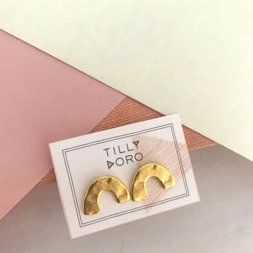 earrings - arc studs - 24kgp by tilly doro
