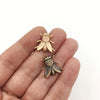 brooch pin - fly by metal cloth & wood