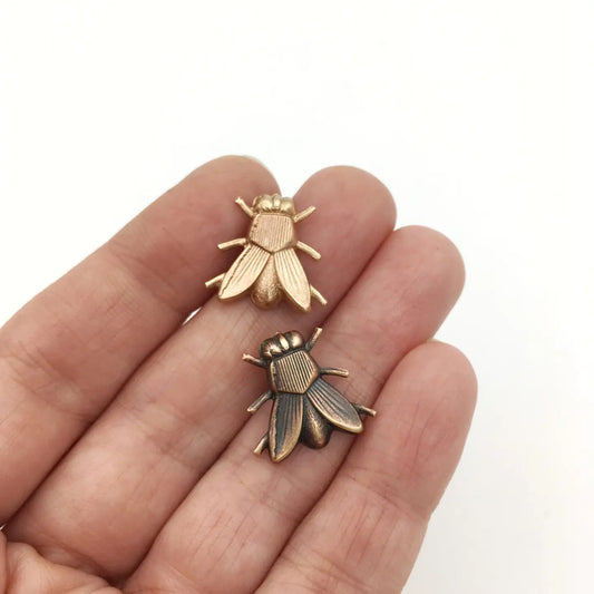 brooch pin - fly by metal cloth & wood