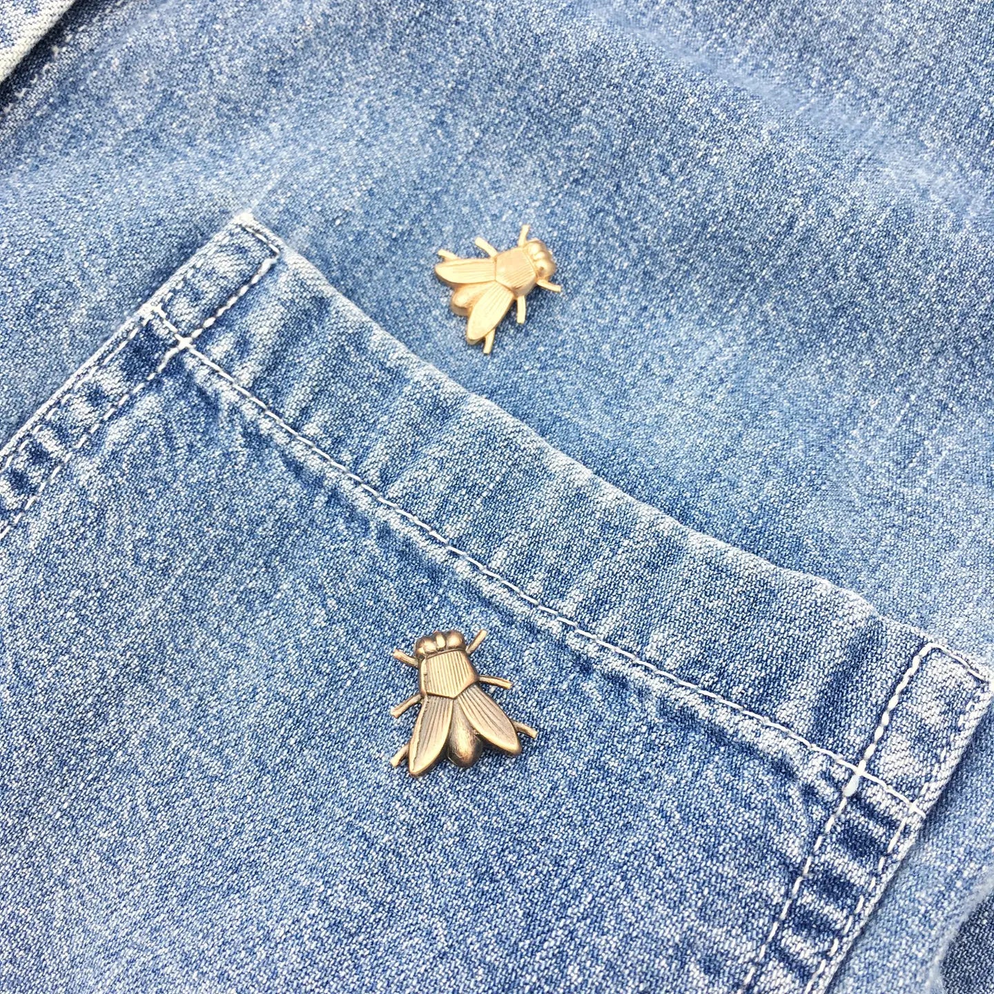 brooch pin - fly by metal cloth & wood