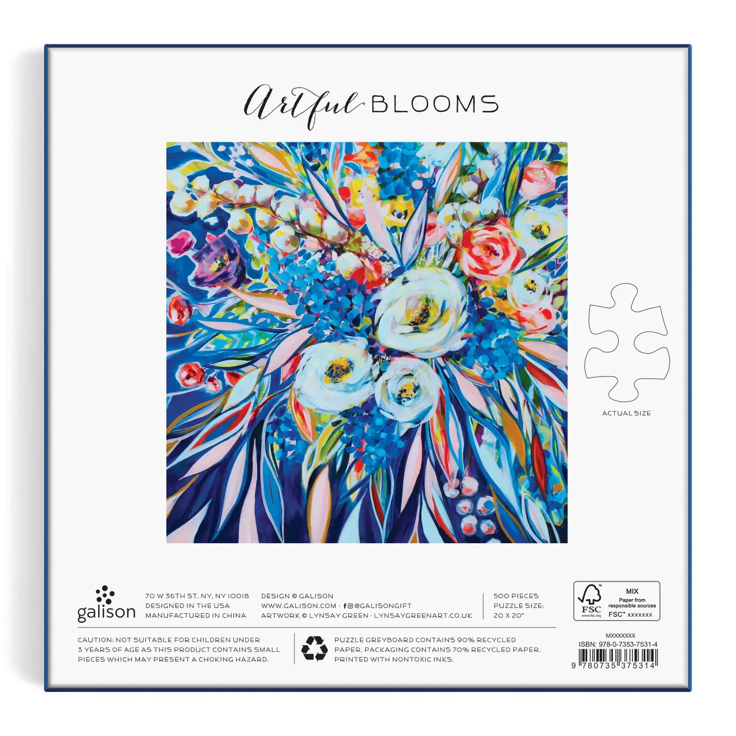 puzzle - 500-piece - artful blooms by chronicle books