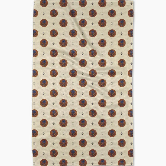 tea towel microfiber - artisan floral (natural/brown) by geometry house