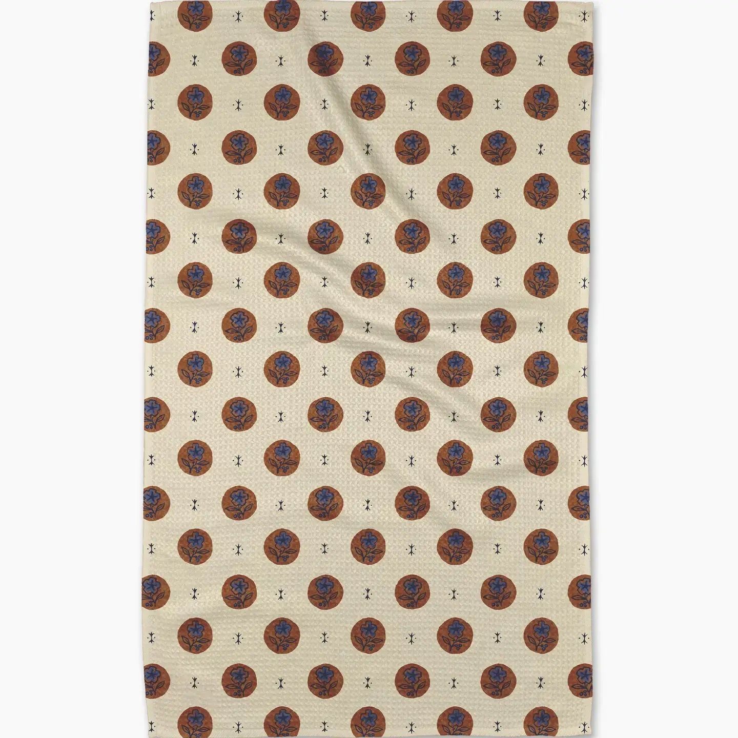 tea towel microfiber - artisan floral (natural/brown) by geometry house