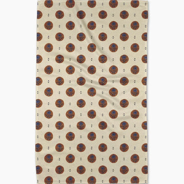 tea towel microfiber - artisan floral (natural/brown) by geometry house