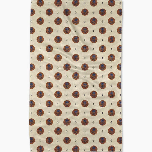 tea towel microfiber - artisan floral (natural/brown) by geometry house