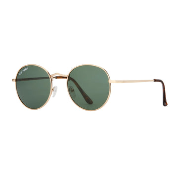 sunglasses - "ash" - matte gold - grey/green lens by blue planet eyewear