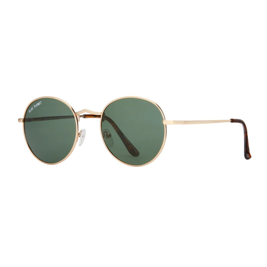 sunglasses - "ash" - matte gold - grey/green lens by blue planet eyewear