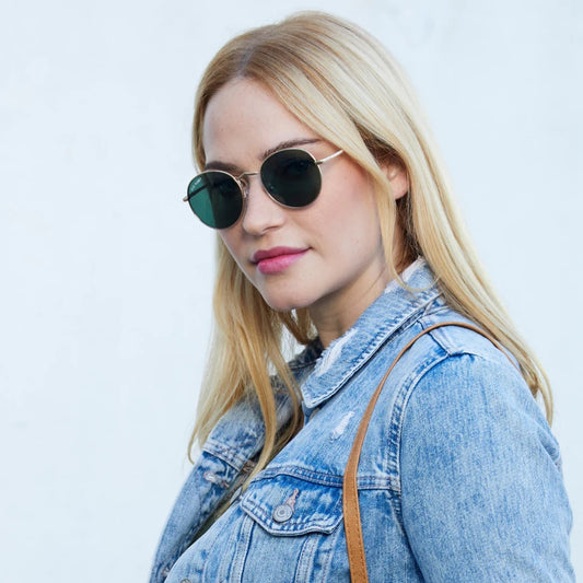 sunglasses - "ash" - matte gold - grey/green lens by blue planet eyewear