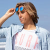 sunglasses - ash - matte onyx / ice blue mirror polarized by blue planet eyewear