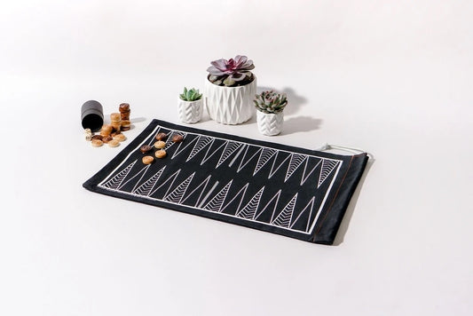 game set - travel bag - backgammon/checkers - black by a summer shop