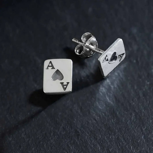earrings set - sterling ace of hearts stud by nina designs