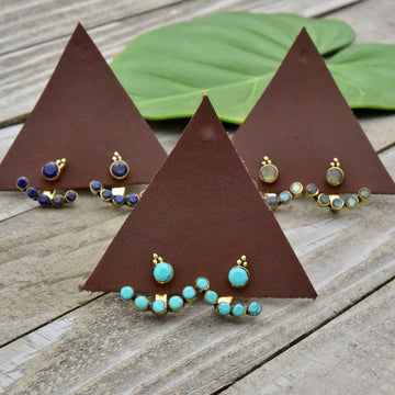 earrings - brass jacket set by baizaar