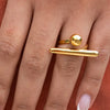 ring - balance bar orb - 18kgp by peter and june