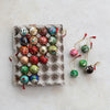 ornament - 1" paper mache ball - hand-painted multicolor assorted by creative co-op