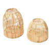 lantern - bamboo + glass votive by creative co-op