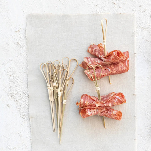skewers - natural bamboo - heart shaped by creative co-op