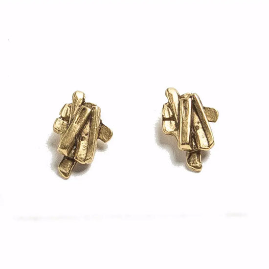earrings - bar stack studs - 24kgp by tilly doro