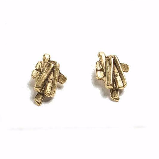 earrings - bar stack studs - 24kgp by tilly doro