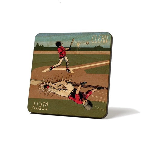 dishwasher magnet - dirty/clean - baseball by american brand studio