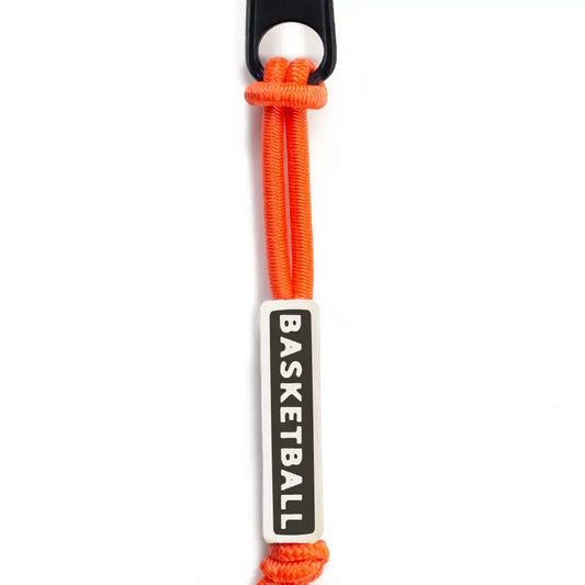 bag zipper tag - basketball - fireball by mudlove